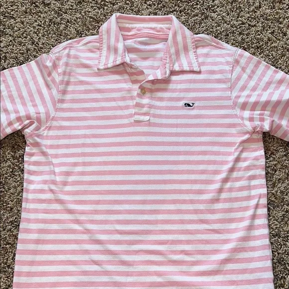 Vintage Boys/Kids Vineyard Vines Pink+White Polo Size YL - Picture 5 of 5